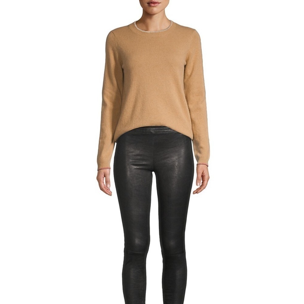 UNIQLO Cashmere oversized Mocha Whipstitch Knit pullover Sweater womens size M